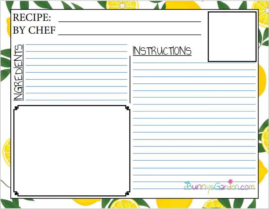 Free printable recipe card template for word - dadvisions