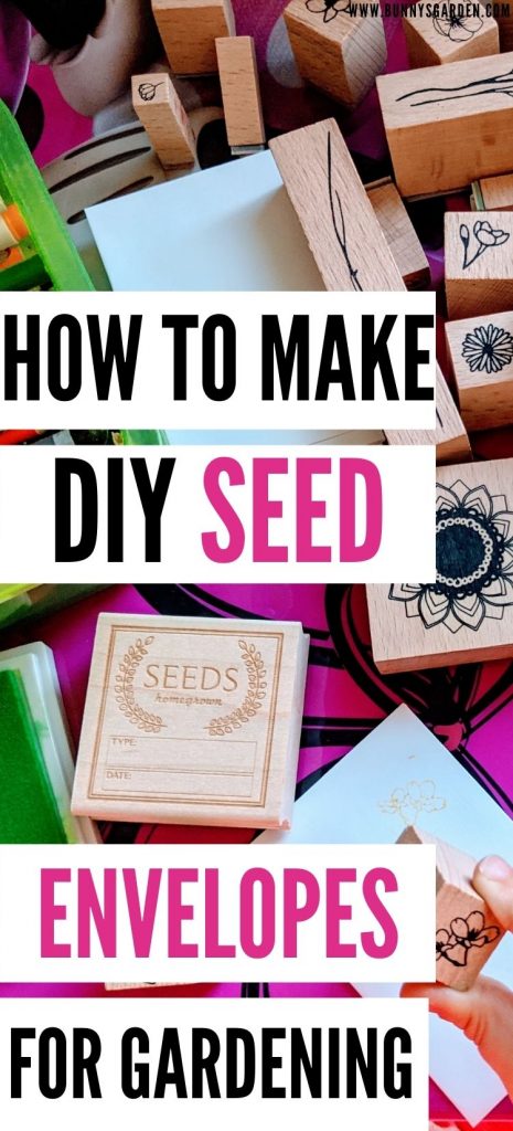 DIY Seed Envelopes tutorial - rubber stamps and art supplies with text