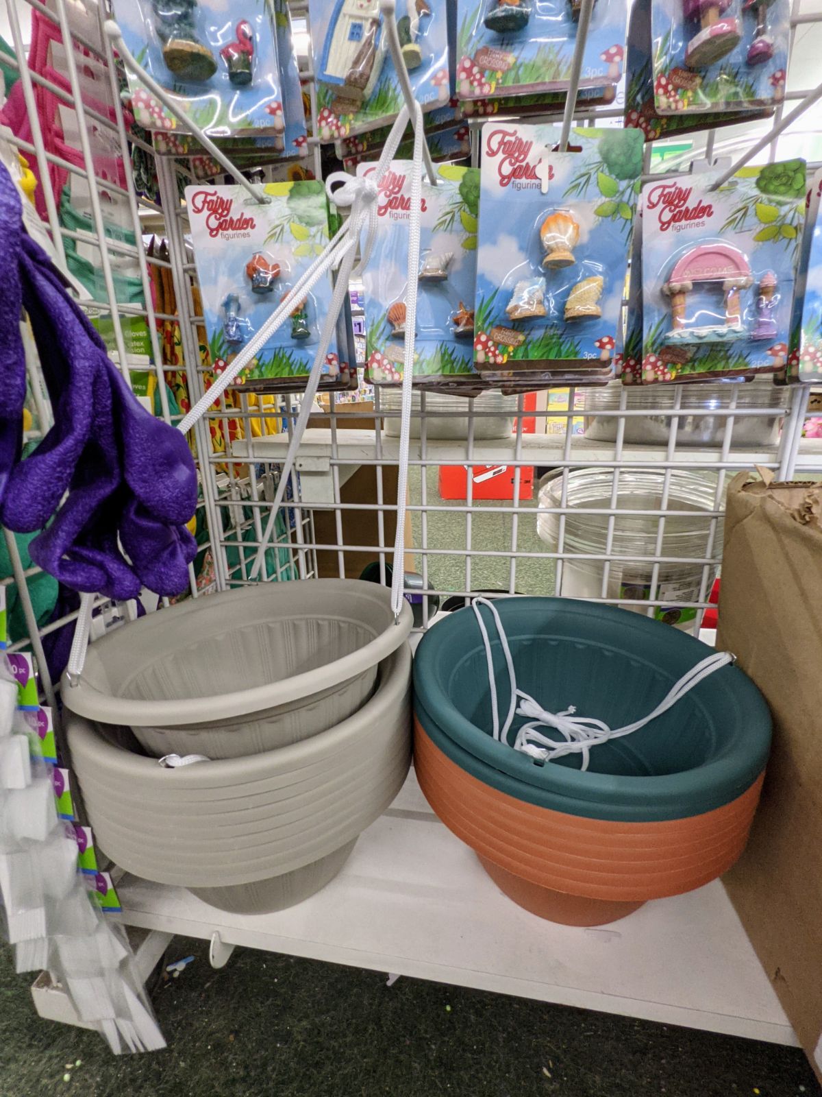 Dollar Store hanging baskets for planting