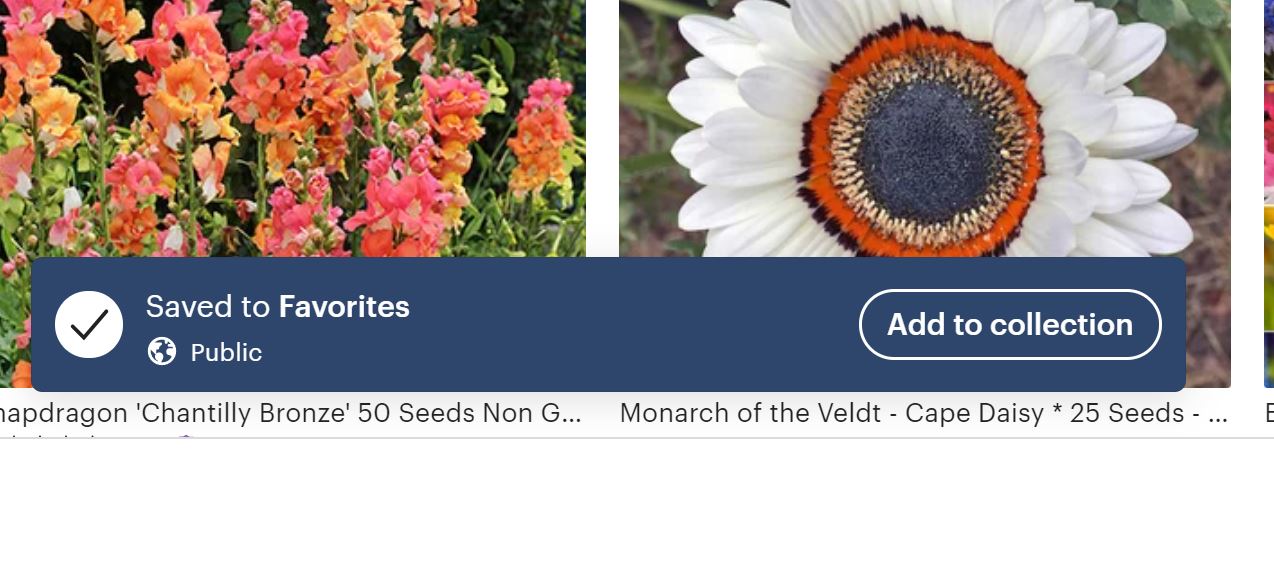 Add seeds to collection Etsy