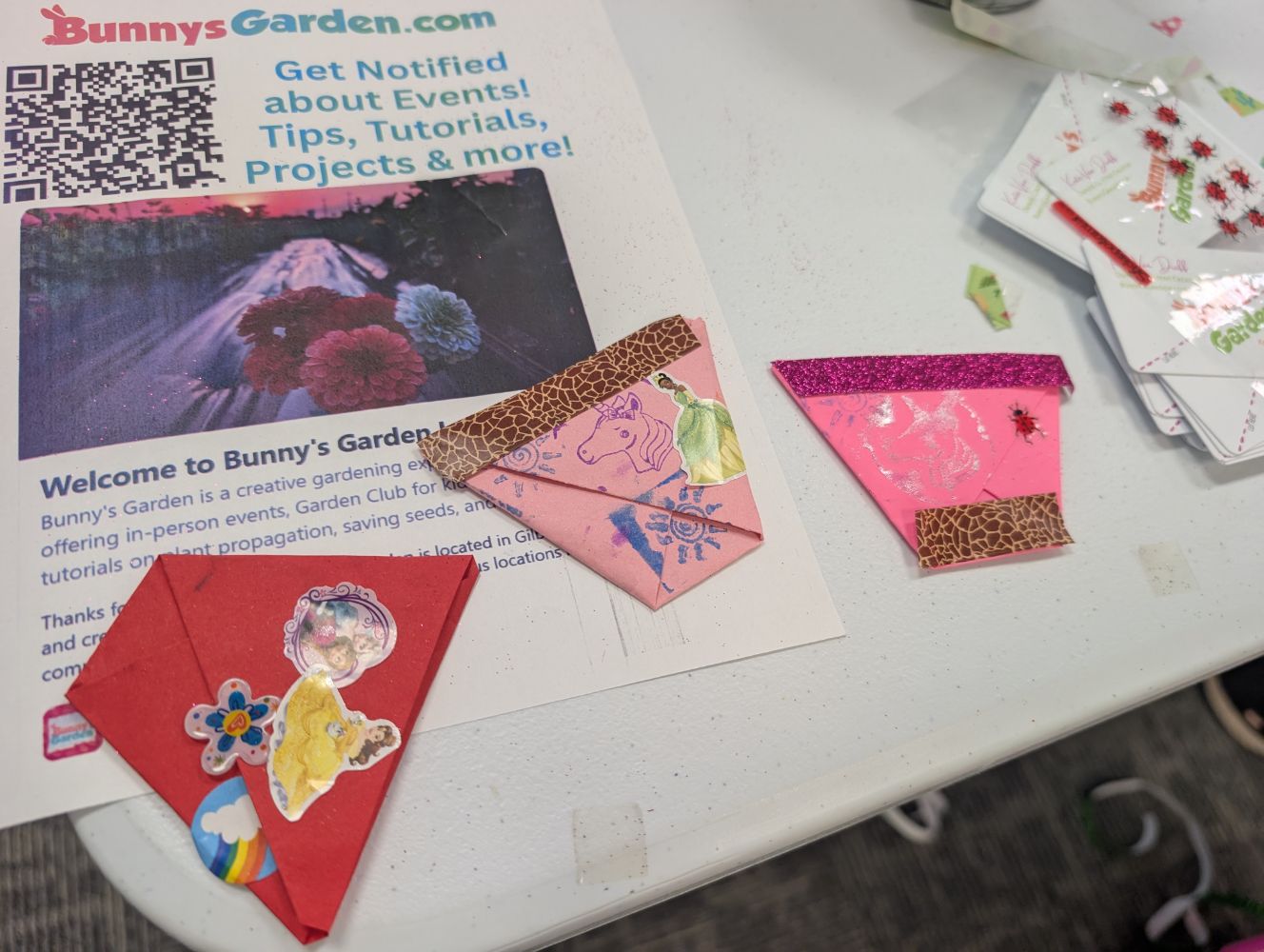 Handmade DIY folded paper seed packets