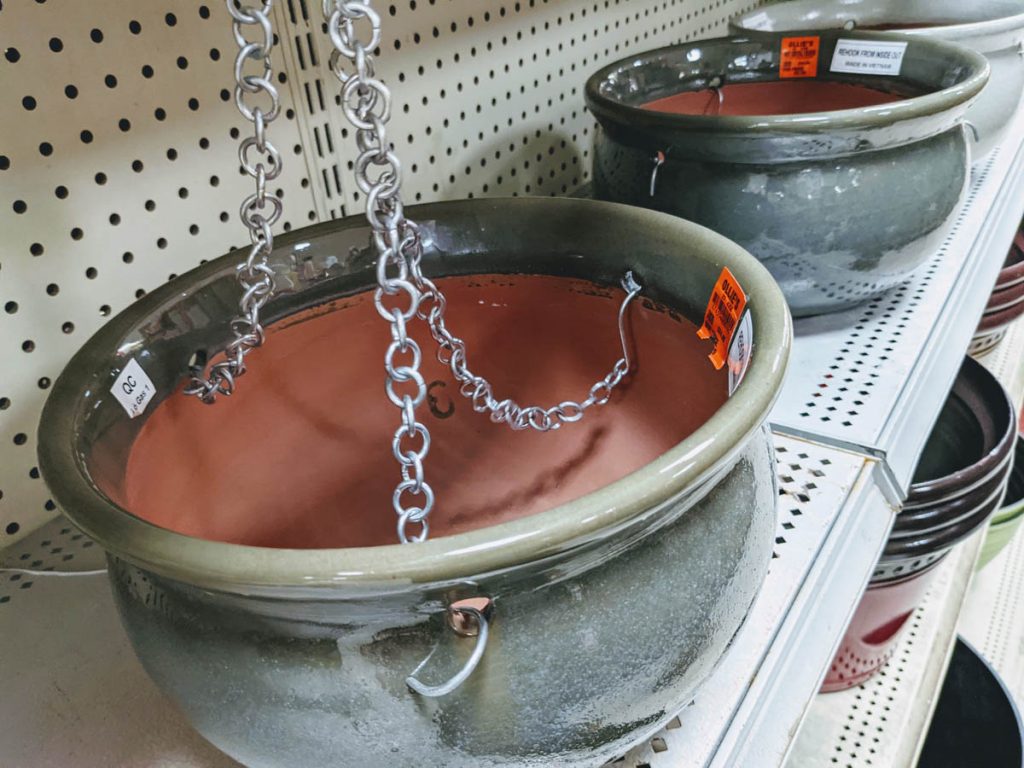 Gray Glazed Hanging Basket Planter For Sale at Ollies Bargain Warehouse