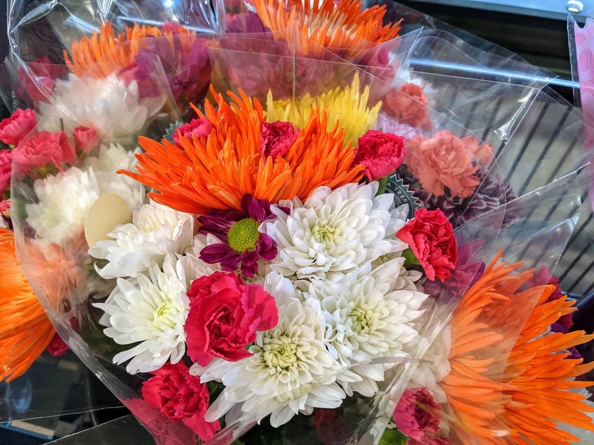 Gorgeous Lidl Bouquet with Pink, Orange, White, Purple, and Yellow Flowers