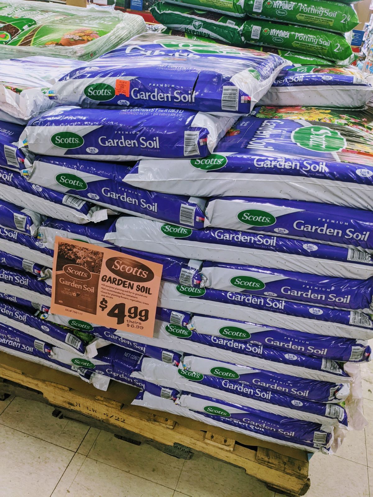 Scotts Garden Soil on sale for $4.99 per bag at Ollies