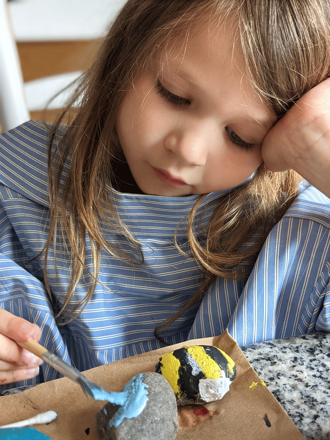 Preschool Painted Bee Rocks