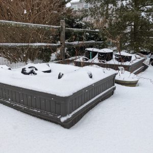 Gardening in Winter - Raised Bed Covered in Snow