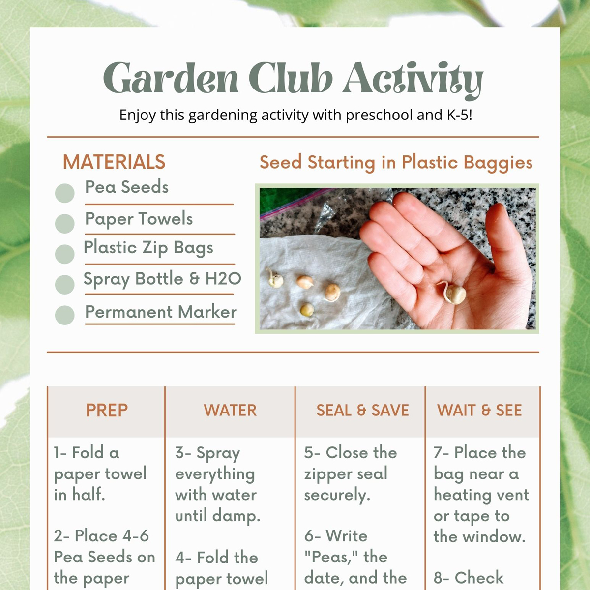 Free Gardening Printables for Activities