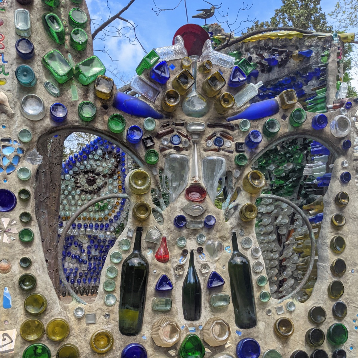 Closeup of Bottle Chapel at Airlie Gardens in Wilmington