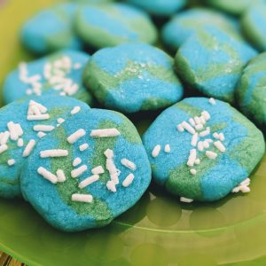 Yummy Blue and Green Tie Dye Earth Day Cookies from Scratch!
