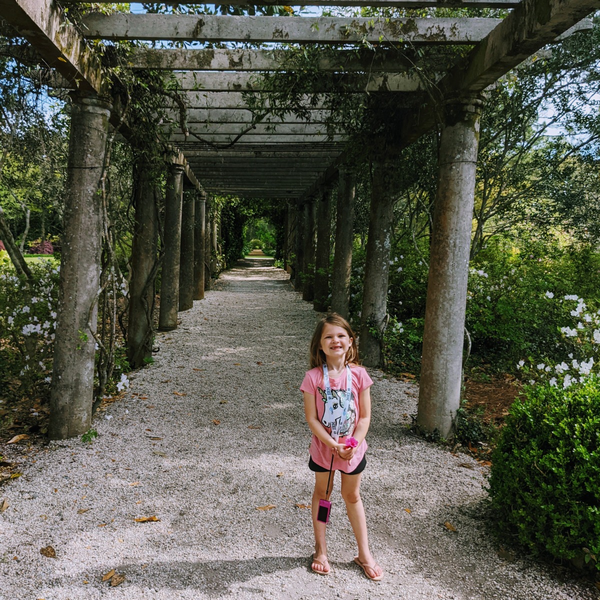 Posing at the Pergola Garden at Airlie Gardens in Wilmington