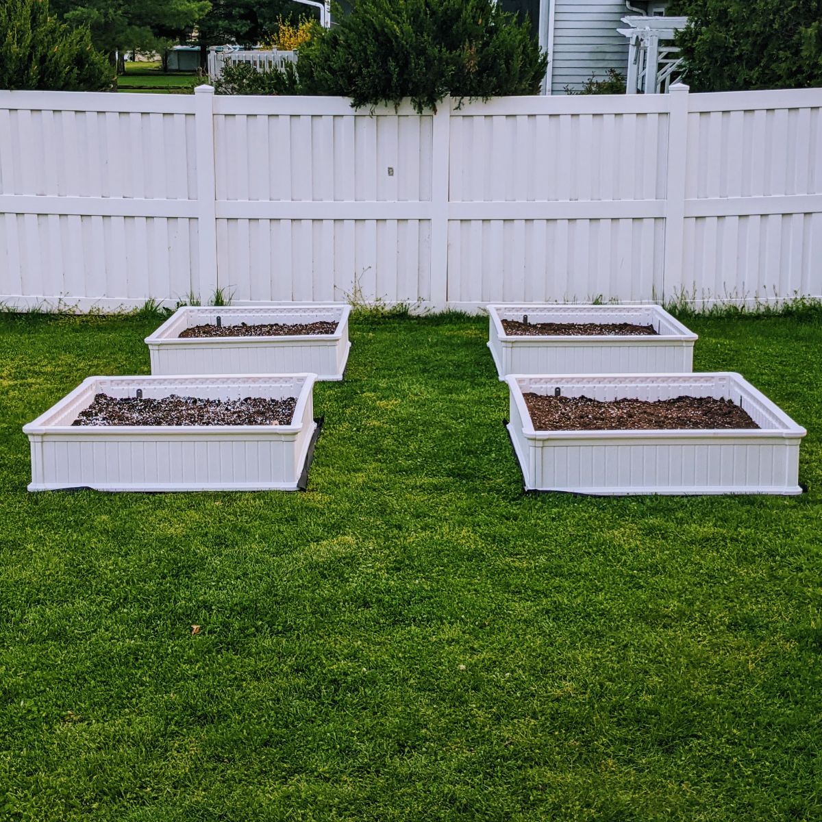 Installing raised garden beds by Giantex - white HDPE garden boxes