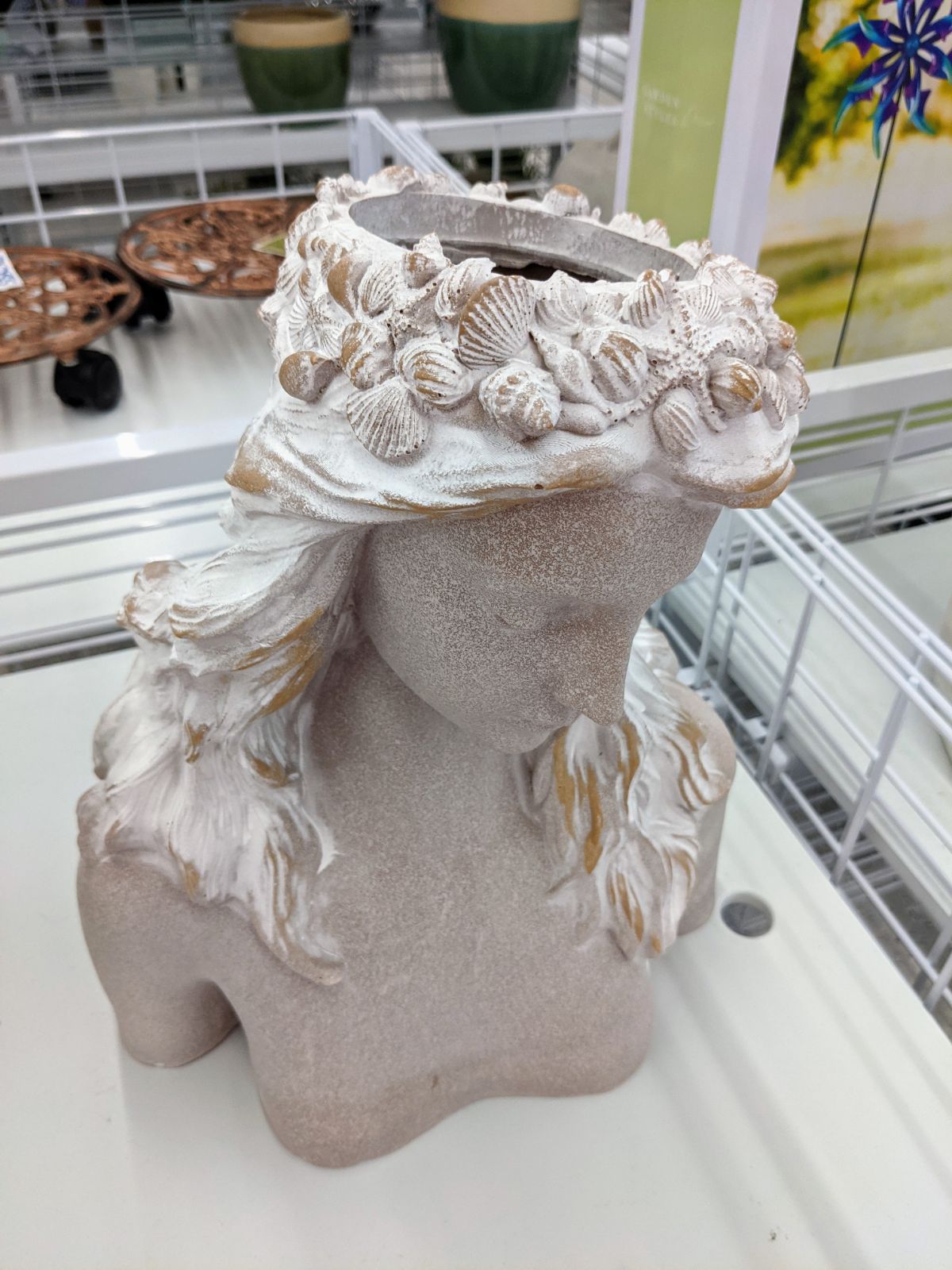 Seashell goddess bust planter for sale at Ross in 2023