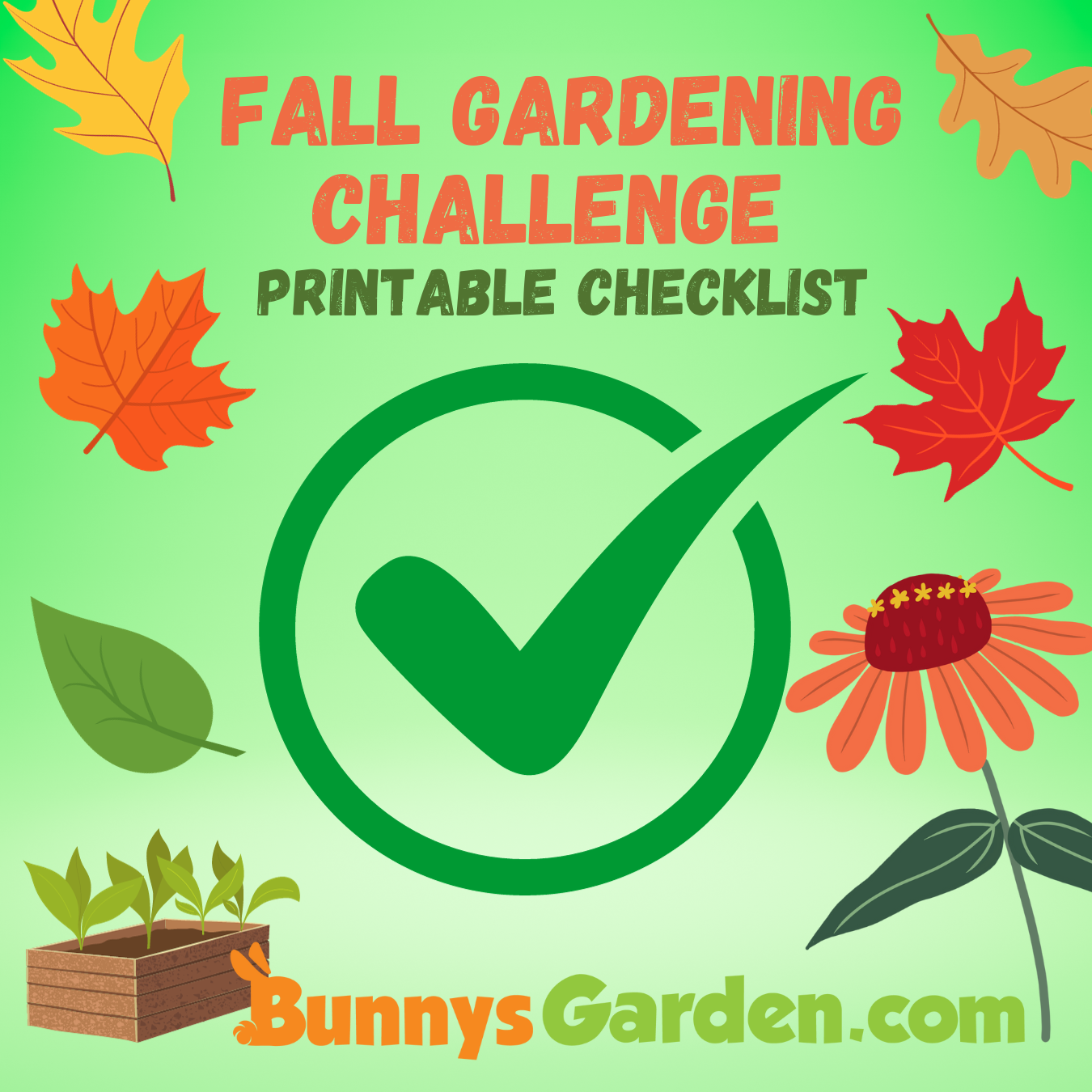 Fall Gardening Challenge Chore Checklist - free printable